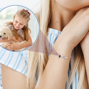 Personalized Photo Projection Mothers Day Gifts For Woman Handmade Braided Rope Bracelet Custom Photo Bracelet Gifts for mom image 2