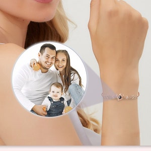 Personalized Photo Projection Mothers Day Gifts For Woman Handmade Braided Rope Bracelet Custom Photo Bracelet Gifts for mom image 1