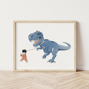 T-Rex, My pet Dinosaur, Wall art, Printable, Kids Room Decor, Cute Nursery Decor, Digital Download,