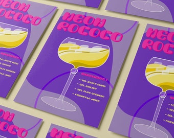 Cocktail poster "neon rococo"