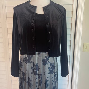 Vintage 1990’s  black velvet dress and jacket