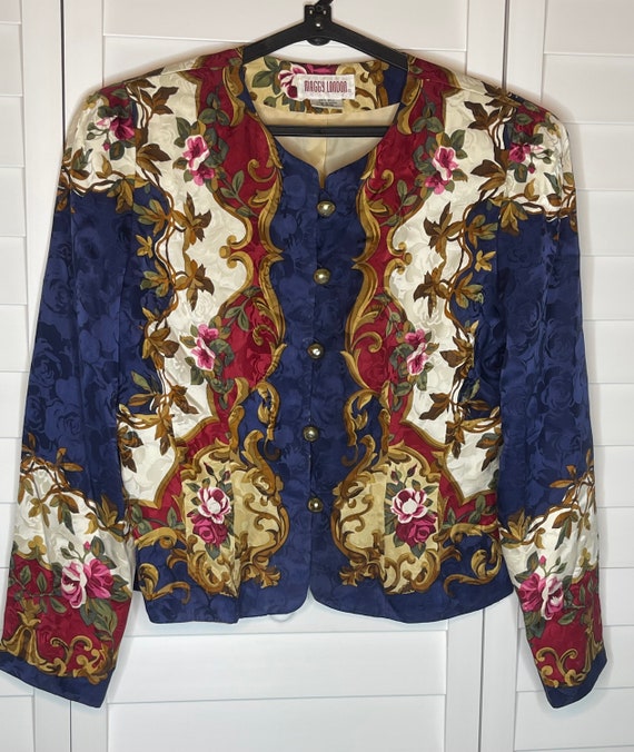 Vintage Maggy London 100% Silk Blazer Jacket