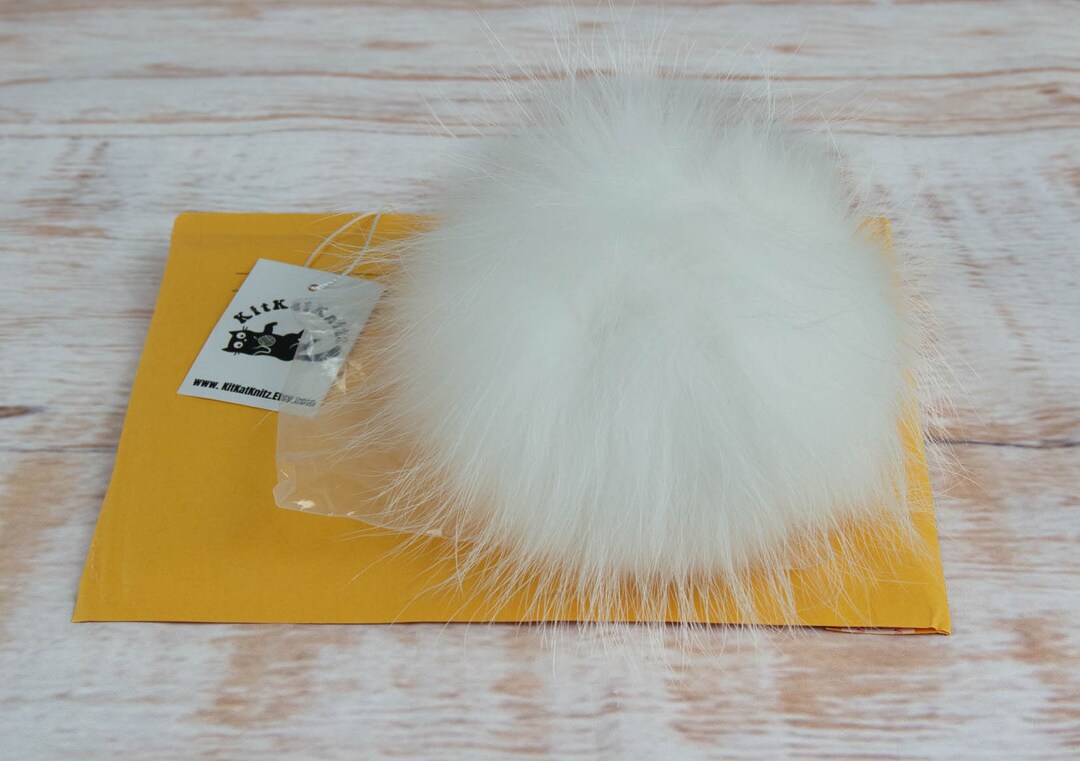 Pure All White Genuine Racoon Fur Pom Pom6 Inches/15cm for Etsy