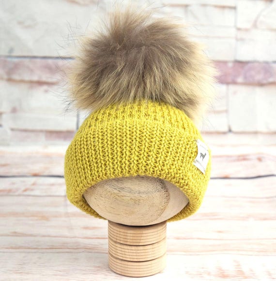 Bonnet Pompon Fourrure Tuque Maman Bebe Bonnet Bébé Pompon Alpaga