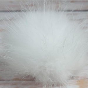 Pompom de pele de guaxinim real, Pompom de pele de guaxinim, Pompom branco, Pompom de pele para chapéu, Pompom removível, Pompom grande, Pompom fofo