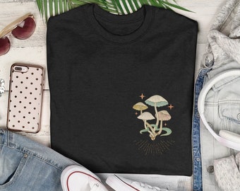 Paddenstoel Graphic Shirt / Good Vibes Paddenstoel Shirt / Nature Paddestoel T-shirt met korte mouwen