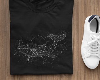 Celestial Whale Constellation Shirt / Whale Night Sky Star Shirt / Starry Whale Short Sleeve Tee