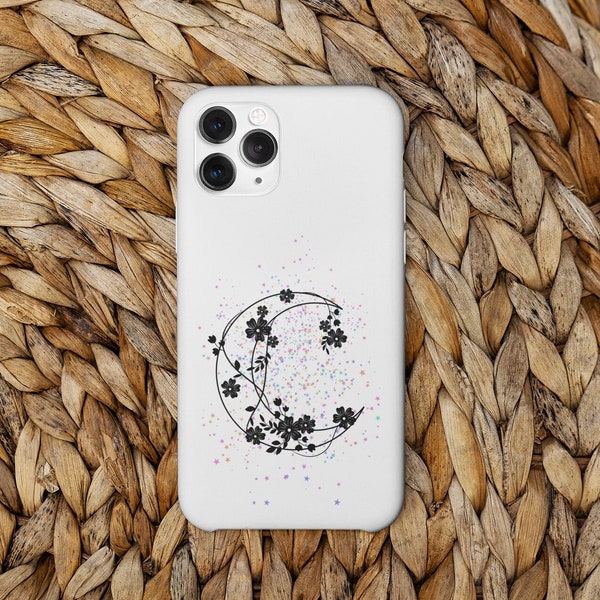 iPhone 12 Case Moon Flowers Etsy
