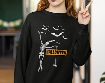 Tanzendes Skelett Sweatshirt | Halloween Sweatshirt | Skelett Tanzen Ballett Sweatshirt | Halloween Party Sweatshirt