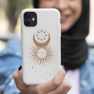Celestial Sun Moon Crystal iPhone Case