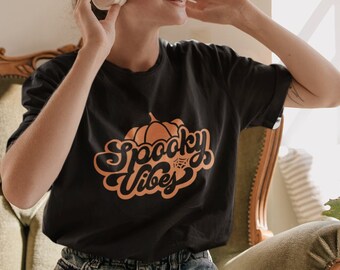 Spooky Vibes Shirt | Halloween Shirt | Halloween Pumpkin Shirt | Spooky Season Shirt | Cute Halloween Shirt
