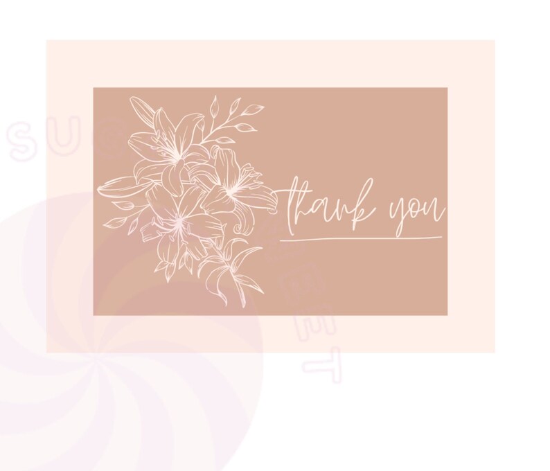 Pink Floral Thank You Card Printable Digital Download - Etsy