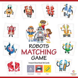 Robots Matching Game | Fun Learning Set! - Etsy
