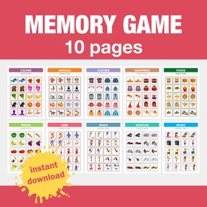Memory Game Set for Kids | Download, Print and Play!
