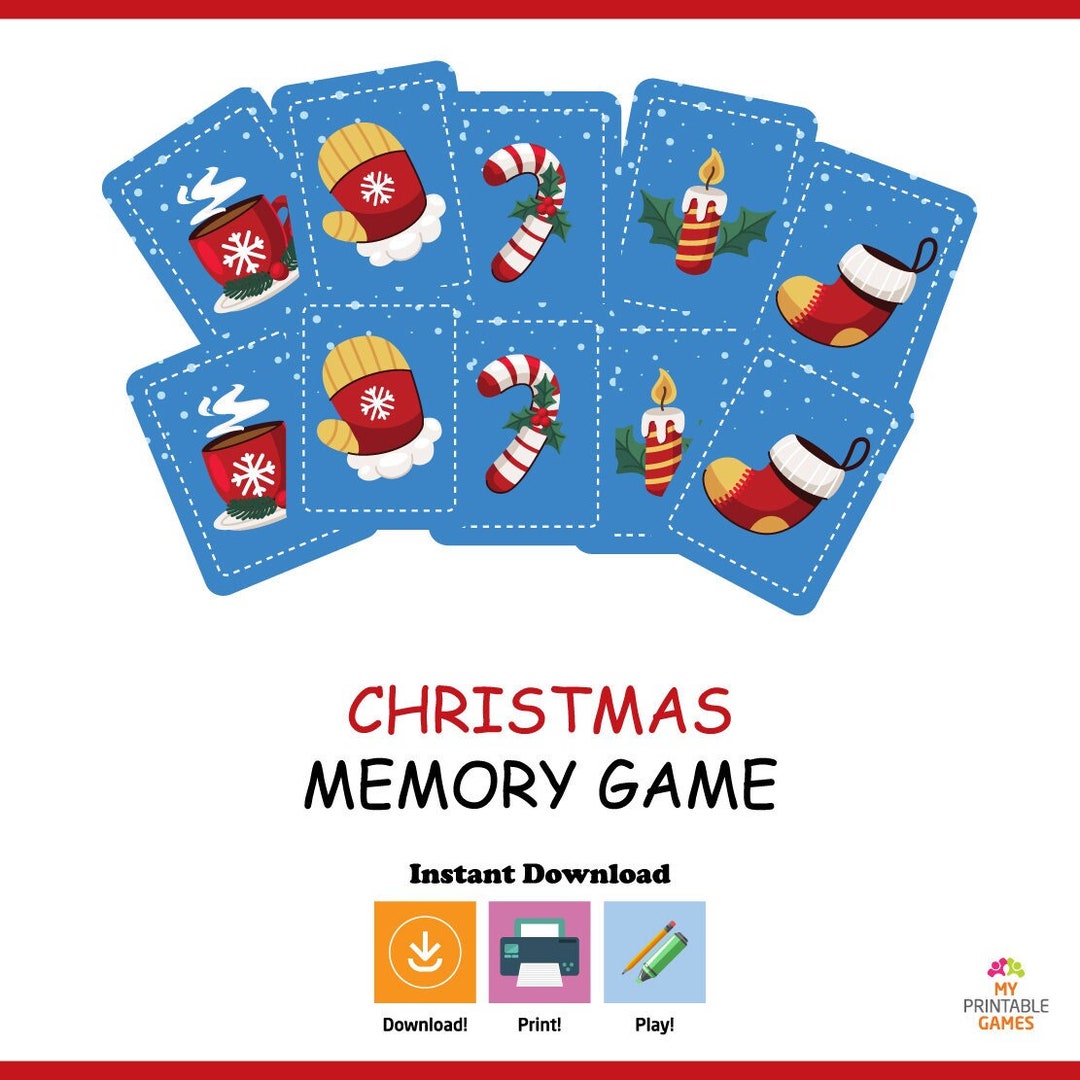 Printable Christmas Joy Memory Game Perfect for Fun Holiday Moments Etsy