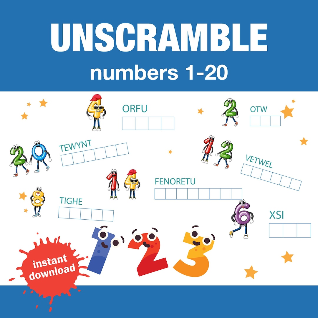Scrambled Numbers Game for Kids – Printable Math Learning Activity - Etsy