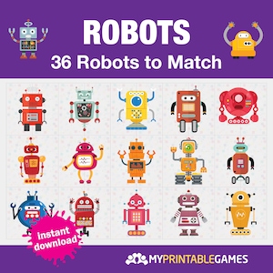 Robots Matching Game | Leuke leerset!