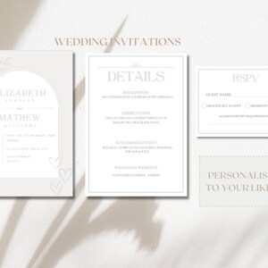 Minimalist Wedding Invitation Template | Editable Minimalist Wedding Invite | Modern Wedding Invite | Photo Wedding Invitation |