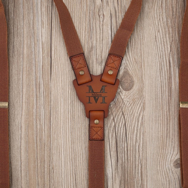 Natural Leather Suspenders Groomsmen Suspenders Wedding Suspenders Best Man Gift Groomsmen Gifts Personalized