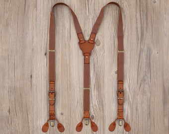 Groomsmen Gifts Personalized Natural Leather Suspenders Groomsmen Suspenders Wedding Suspenders Best Man Gift