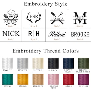 Personalized Canvas Apron, Custom Birthday Gift for Him, Bartender's Apron, Embroidered Apron for Cooking, Christmas gift, Men's Chef Apron image 3