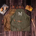 Bartender Apron, Custom Gift for Him, Personalized Bar Apron, Canvas Workshop Apron with Pockets, Embroidered Kitchen Apron, Barbeque Apron product logo