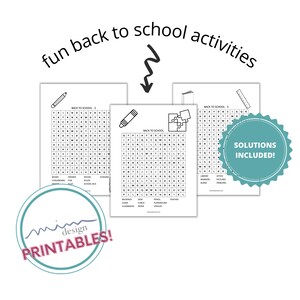 Printable Back to School Word Search Word Scramble Back to - Etsy UK