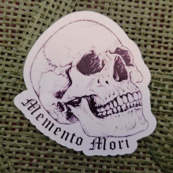 Memento Mori Skull Sticker, Remember You Will Die