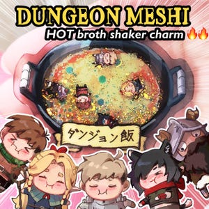 Chaveiro Dungeon Meshi Delicious in Dungeon Acrílico Líquido com Glitter Hot Pot | Marcille Laios Senshi Izutsumi Chilchuck
