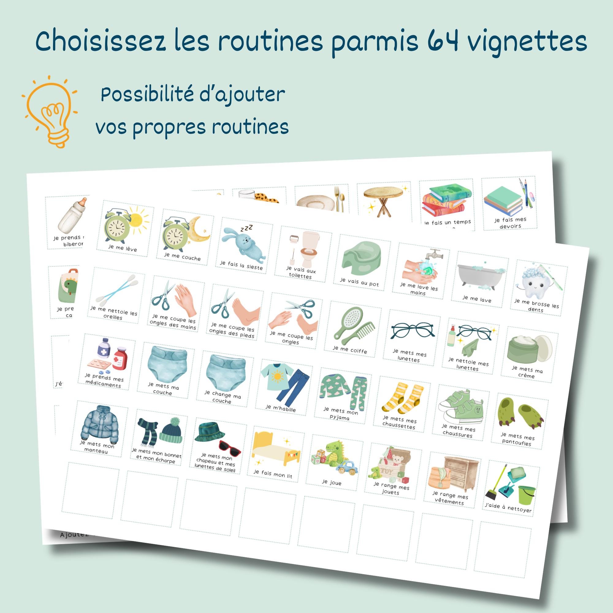 Routine enfant matin et soir dinosaure à imprimer – Tableau ludique ...