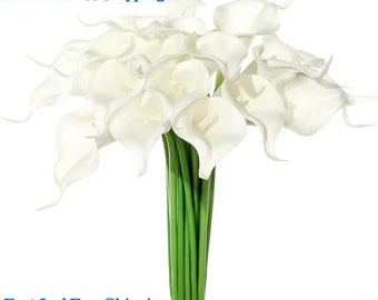 FD829 Artificial Latex Calla Lily Flowers Bouquet Garden Home Wedding Green 1PC# 