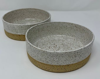Set of 2 Large (6.5") Ceramic Pet Bowls or Serving Dishes