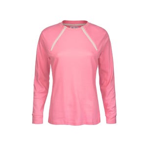 Women&#39;s Chest Port Access Infusion Shirt - ComfyChemo® - Long Sleeve Pink