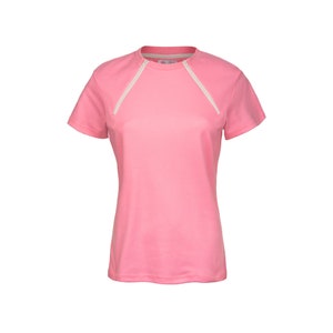 Women&#39;s Chest Port Access Infusion Shirt - ComfyChemo® - Short Sleeve Pink