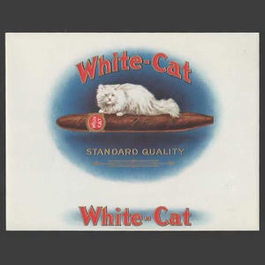 c. 1920&#39;s White-Cat Cigar Box Labels