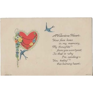 Carte postale ancienne de la Saint-Valentin - Nouveau stock ancien (NOS)
