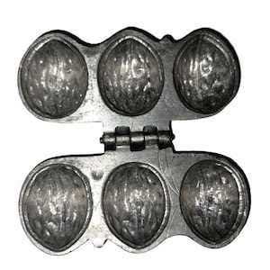 Antique Pewter Walnut shaped Ice Cream Mold