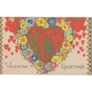 Carte postale ancienne de la Saint-Valentin - Nouveau stock ancien (NOS)
