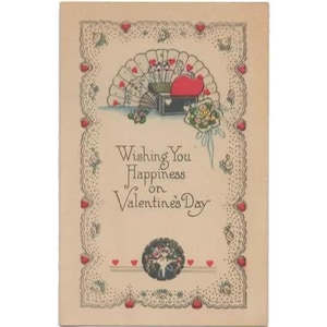 Carte postale ancienne de la Saint-Valentin - Nouveau stock ancien (NOS)