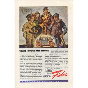 General Motors, Karrosserie von Fisher - Farbe 1945 Vintage Print Ad