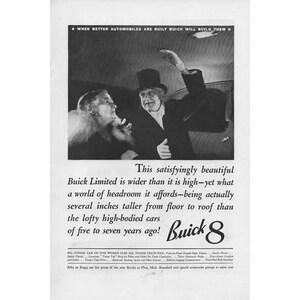Buick 8 - B&W 1936 Vintage Print Ad