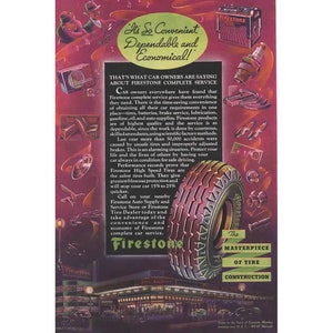 Firestone Tires - Colour 1936 Vintage Print Ad