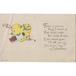 Carte postale ancienne de la Saint-Valentin - Nouveau stock ancien (NOS)
