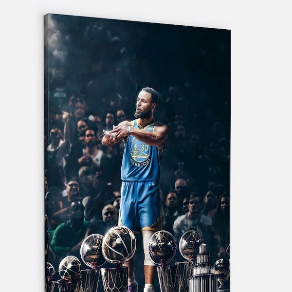 Steph Curry 12x18 Canvas Print Framed 2022 Golden State Warriors Art Decor