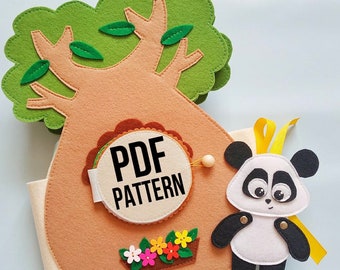 Quiet Book Pattern PDF, Panda House Silent book pattern PDF & Tutorial, Magic Mini Book,Felt activity book pattern