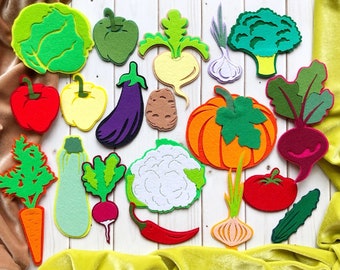 VEGETABLES set, Laser cut parts, Felt board pattern, Felt needlework set, Felt set for boys and girls, MONTESSORI TOYS, Quiet book