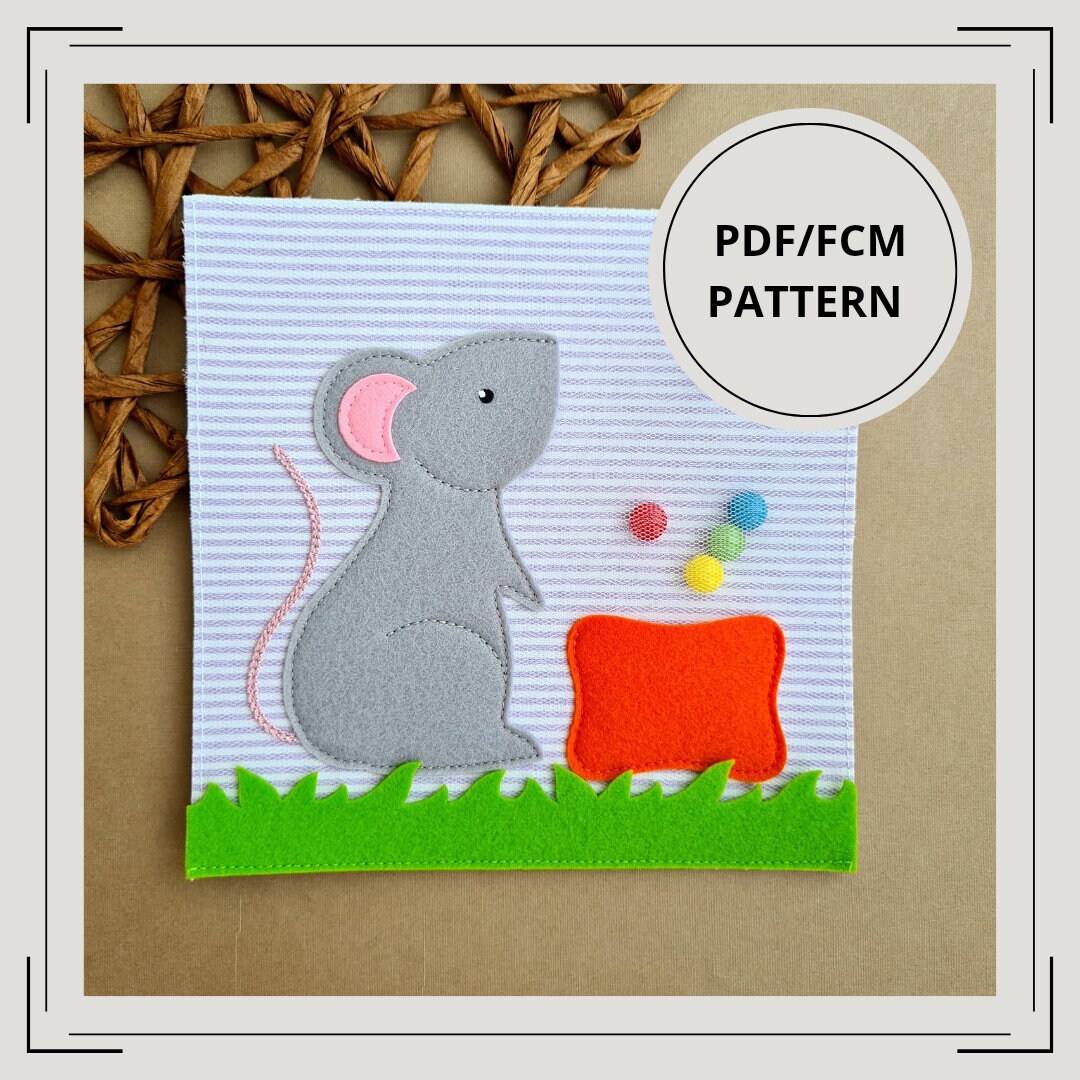 Quiet Book PDF Template, Mouse and Grain Bag, PDF Page Template and ...