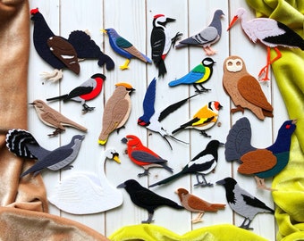 BIRDS different species, Laser cut parts,Felt board pattern,MONTESSORI TOY, Gluing Pattern for Felt Board,Felt Game Set for Boys and Girls