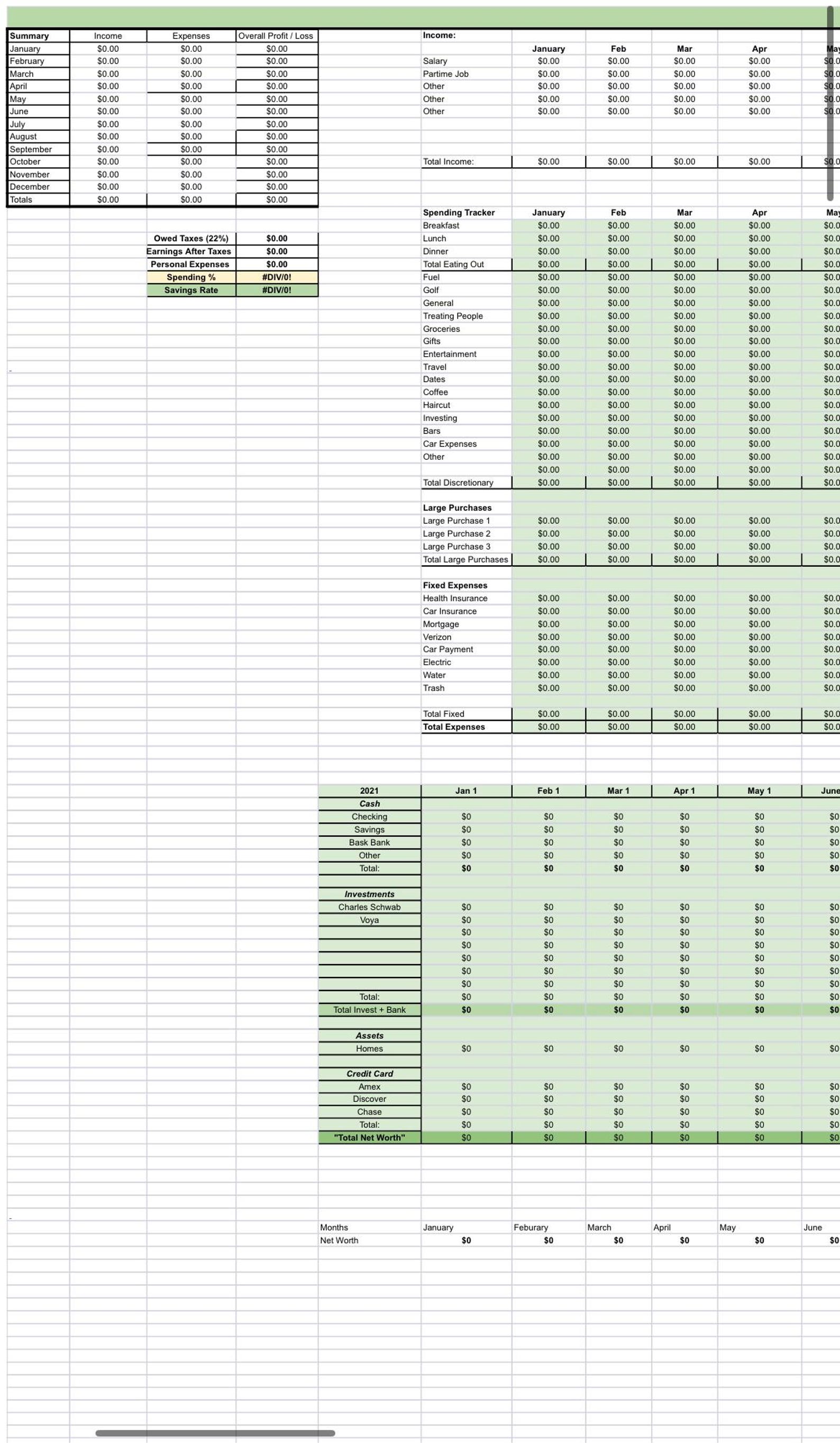 Detailed Expense Worksheet Detailed Budgeting Tool - Expense Spreadsheet - Etsy