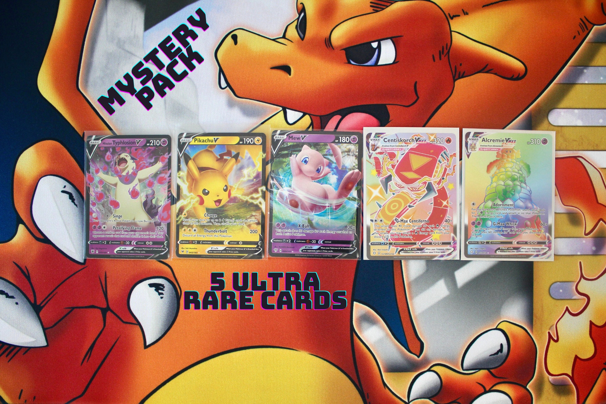 5 cartas Pokemon V - Sem duplicatas - Pacote Pokemon ultra raro